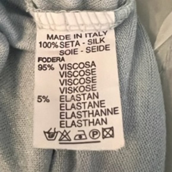Italian Silk Flowy Pale Blue Top NWOT - Picture 15 of 15